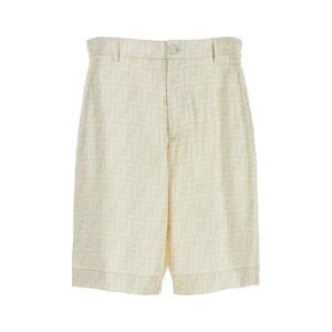 FENDI FF Logo Patterned Tailored Shorts Men PRINTED Pants